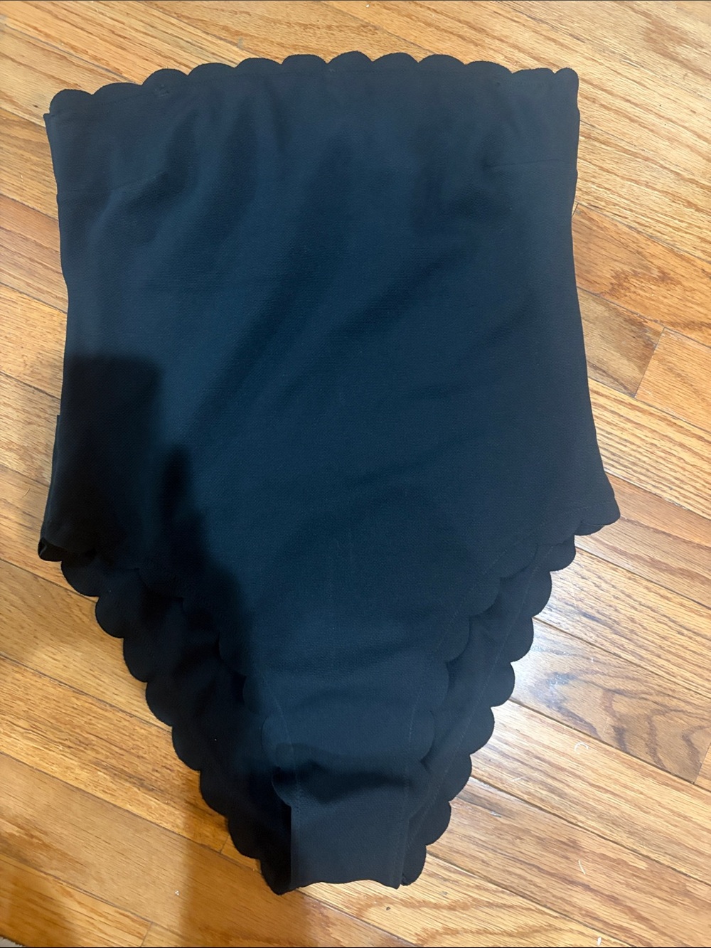 Victoria's Secret Black Scalloped strapless open back one piece